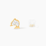 Boucles D'oreilles Puces Edmee Dauphin Or Jaune Strass - Puces Femme | Marc Orian