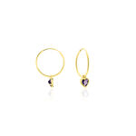 Cr&eacute;oles Marsie Coeur Or Jaune Amethyste - Boucles d'oreilles pampille Femme | Marc Orian