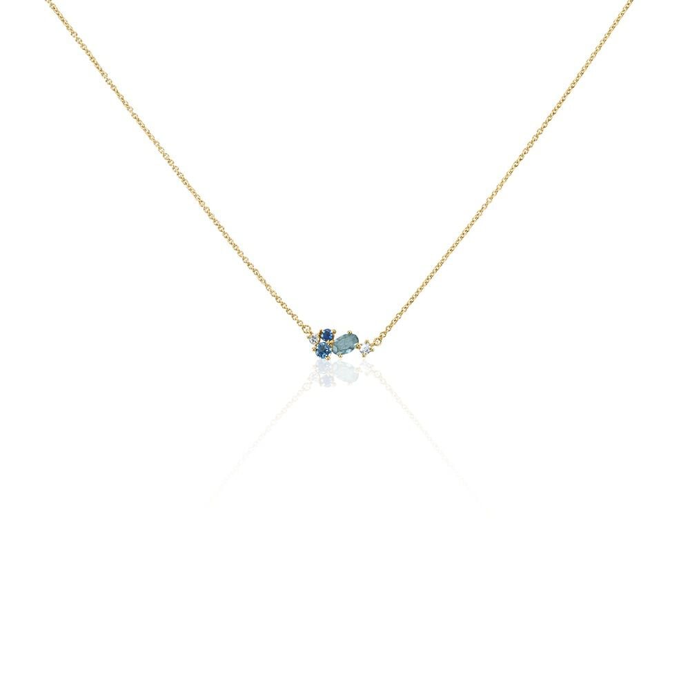 Collier Plaqu&eacute; Or Era Pierre De Synth&egrave;se - Colliers avec pierres Femme | Marc Orian