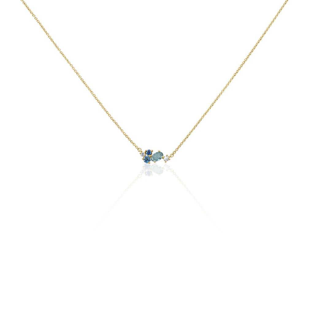 Collier Plaqu&eacute; Or Era Pierre De Synth&egrave;se - Colliers avec pierres Femme | Marc Orian