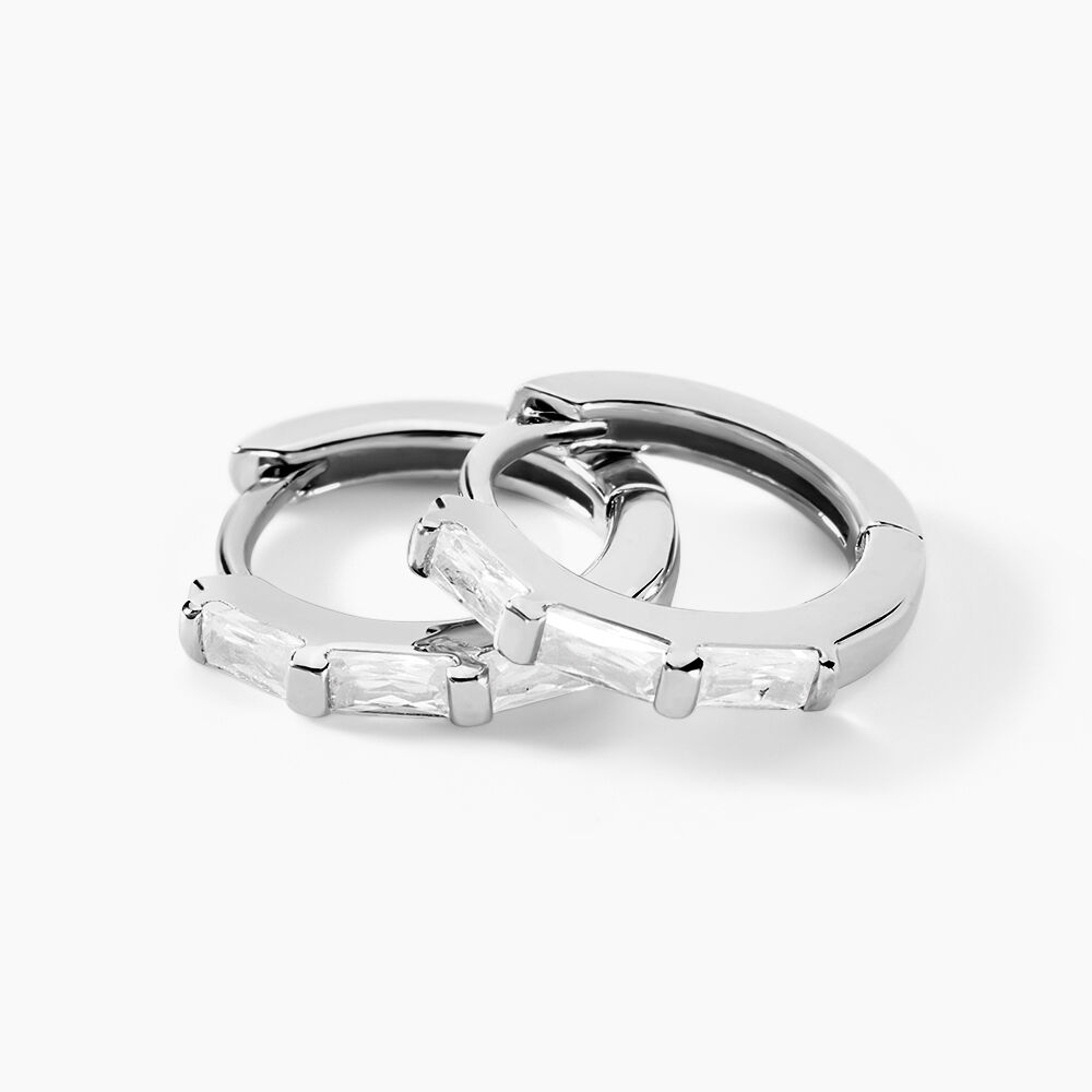Créoles Gladdie Argent Blanc Oxyde De Zirconium - Créoles Femme | Marc Orian