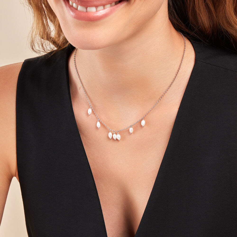 Collier Didem Argent Blanc Perle De Culture - Colliers avec pierres Femme | Marc Orian