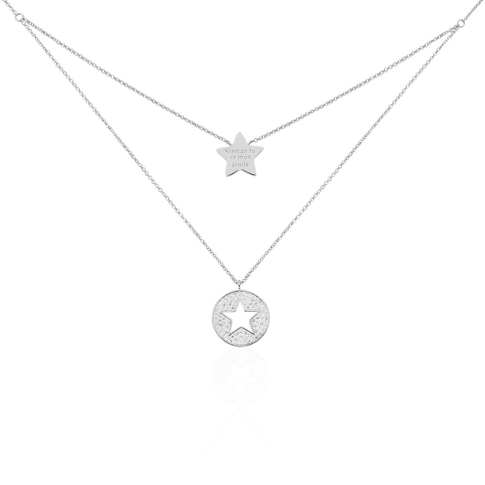 Collier Ambre Argent Blanc Oxyde De Zirconium - Colliers multirangs Femme | Marc Orian