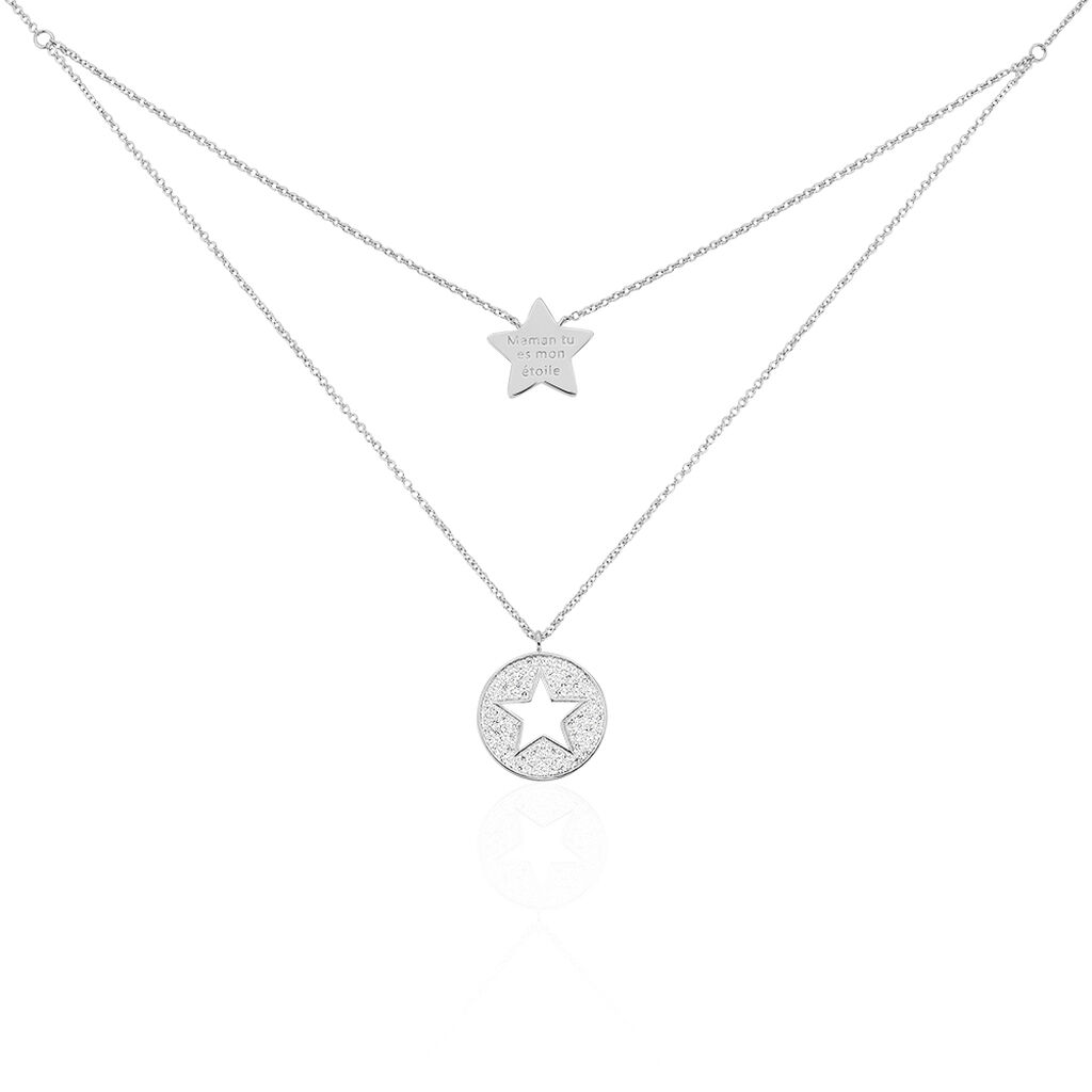 Collier Ambre Argent Blanc Oxyde De Zirconium - Colliers multirangs Femme | Marc Orian