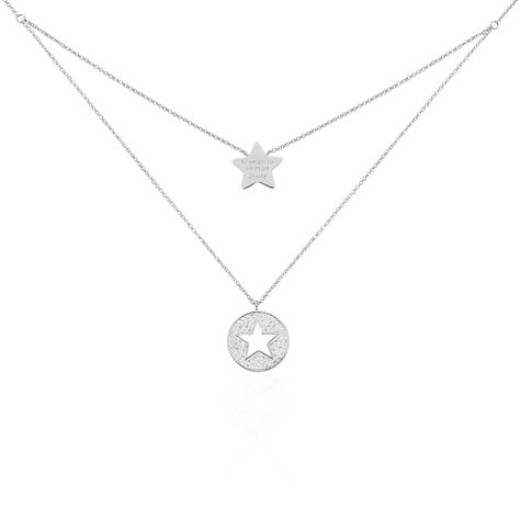 Collier Ambre Argent Blanc Oxyde De Zirconium - Colliers multirangs Femme | Marc Orian