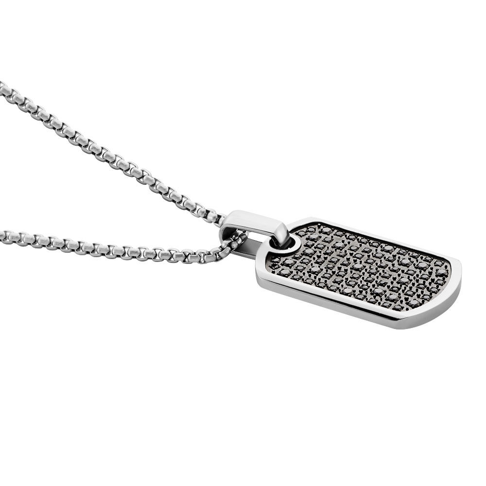 Collier Acier Blanc Sonad Oxydes De Zirconium - Colliers avec pierres Homme | Marc Orian