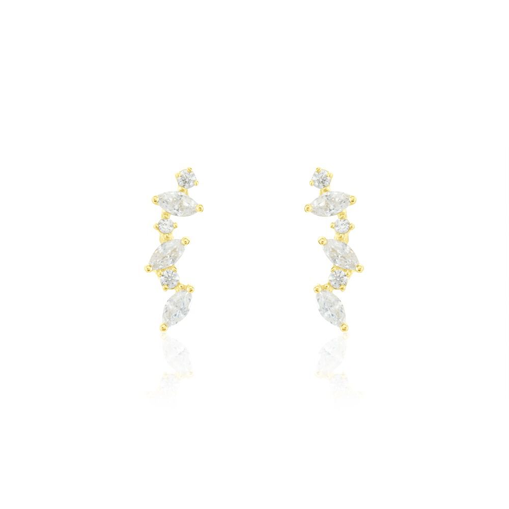 Boucles D'oreilles Puces Or Jaune Fortunella Oxydes De Zirconium - Puces Femme | Marc Orian