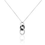 Collier Link Argent Blanc C&eacute;ramique Et Oxyde De Zirconium - Colliers avec pierres Femme | Marc Orian