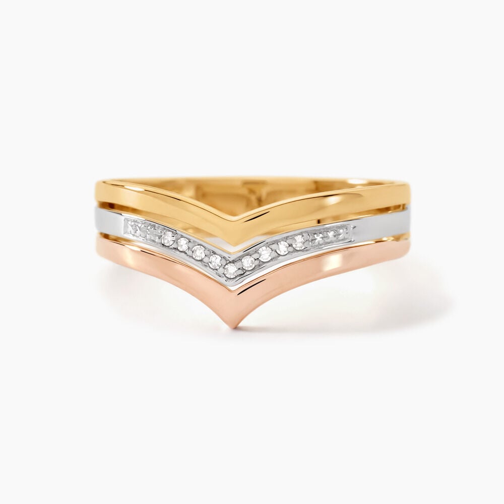 Bague Alix Or Tricolore Diamant - Parures de mariage Femme | Marc Orian