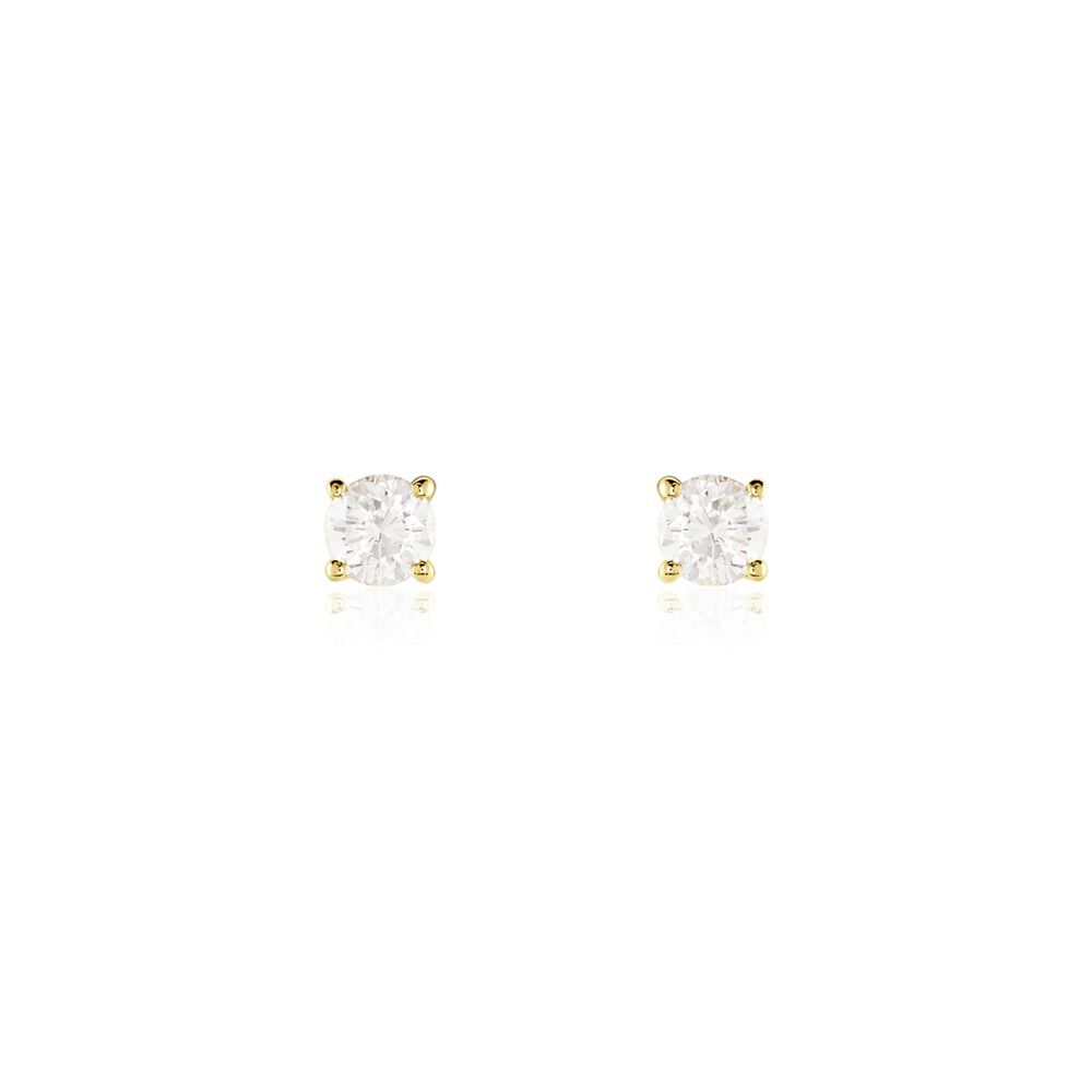 Boucles D'oreilles Puces Aphrodite Or Jaune Diamant - Puces Famille | Marc Orian