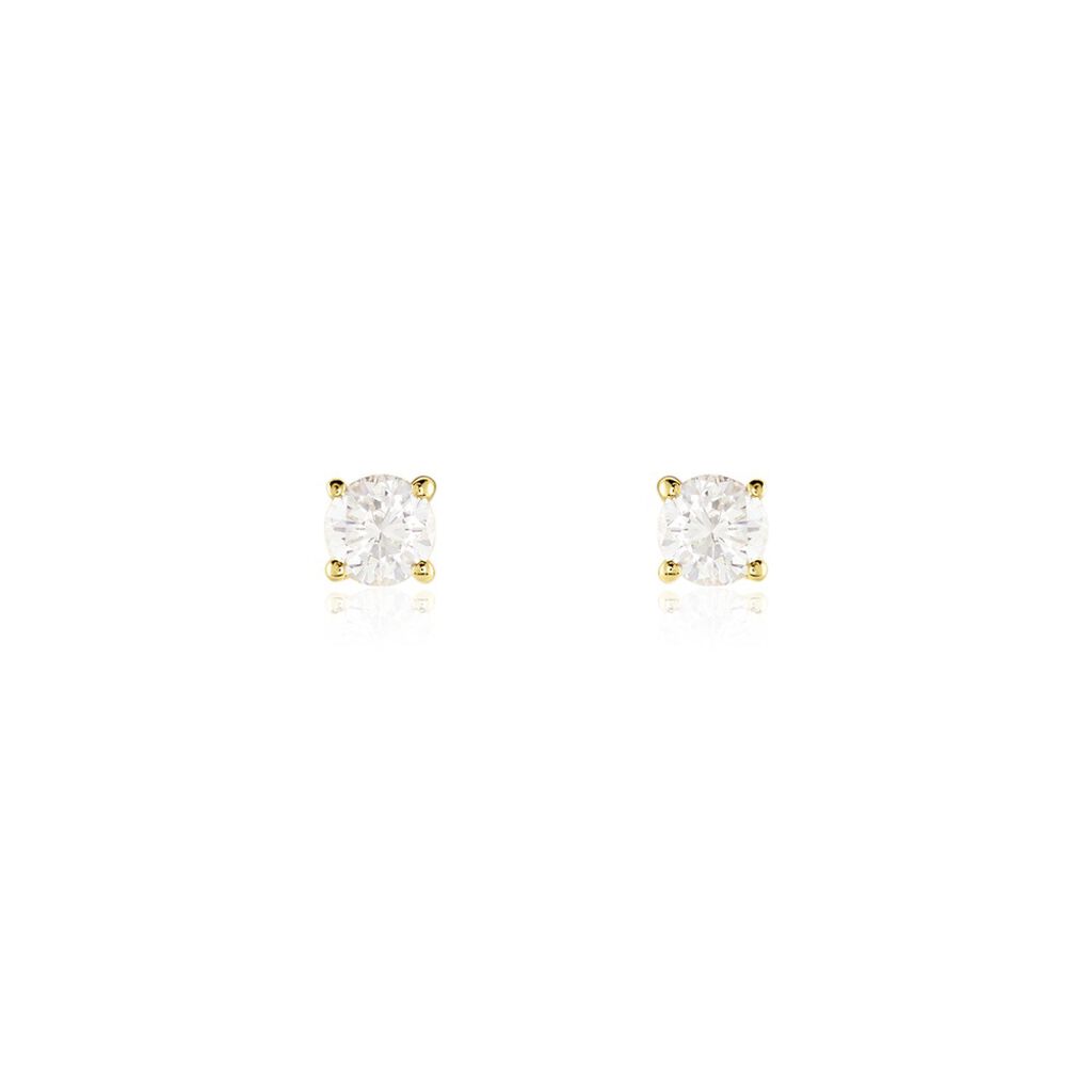 Boucles D'oreilles Puces Aphrodite Or Jaune Diamant - Puces Famille | Marc Orian