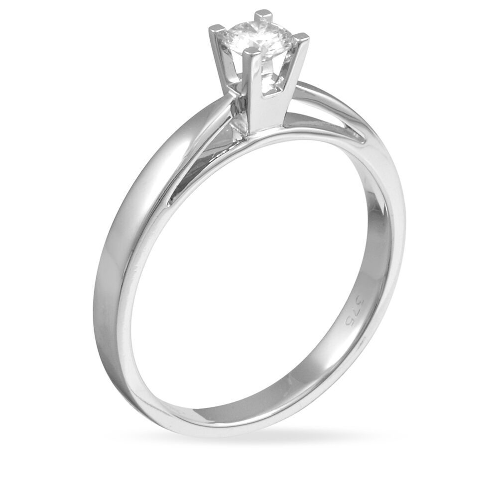 Bague Solitaire Loren Or Blanc Diamant - Solitaires Femme | Marc Orian