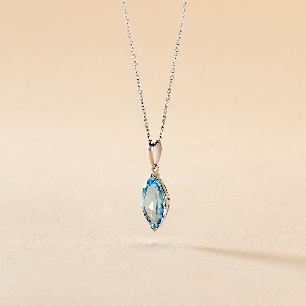 Collier Raquel Or Blanc Topaze - Colliers avec pierres Femme | Marc Orian