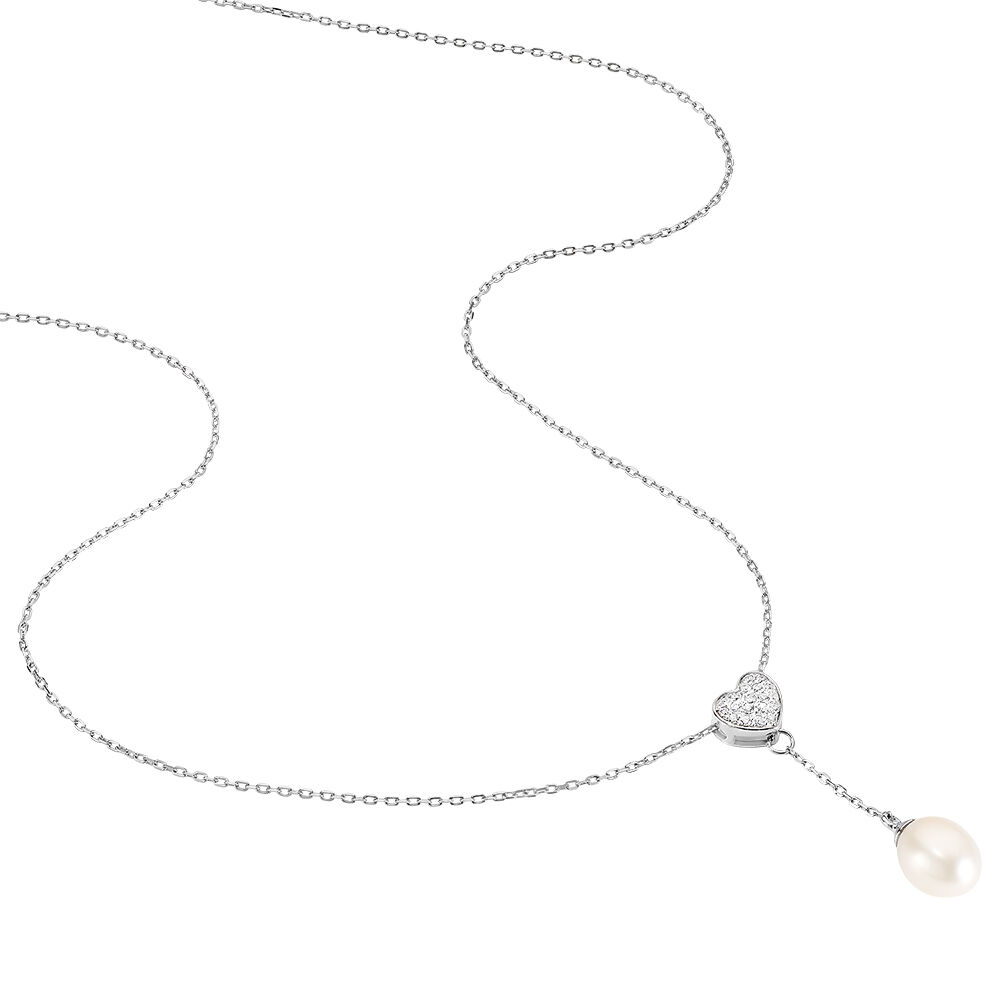 Collier Elvie Argent Blanc Perle De Culture Et Oxyde De Zirconium - Colliers avec pierres Femme | Marc Orian
