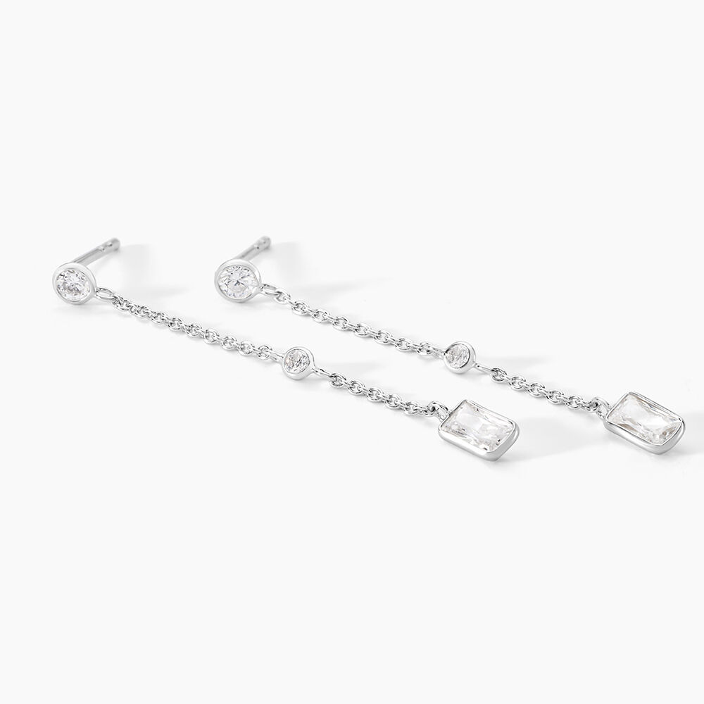 Boucles D'oreilles Puces Argane Argent Blanc Oxyde De Zirconium - Puces Femme | Marc Orian