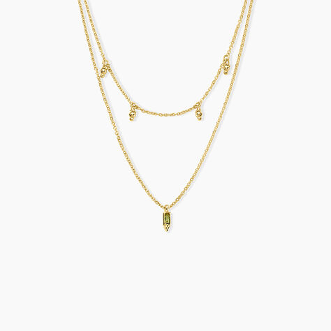 Collier Poem Argent Jaune P&eacute;ridot - Colliers avec pierres Femme | Marc Orian
