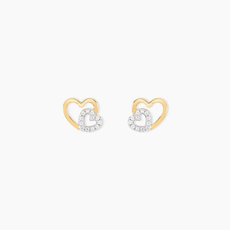 Boucles D'oreilles Puces Marineta Or Jaune Oxyde De Zirconium - Puces Femme | Marc Orian