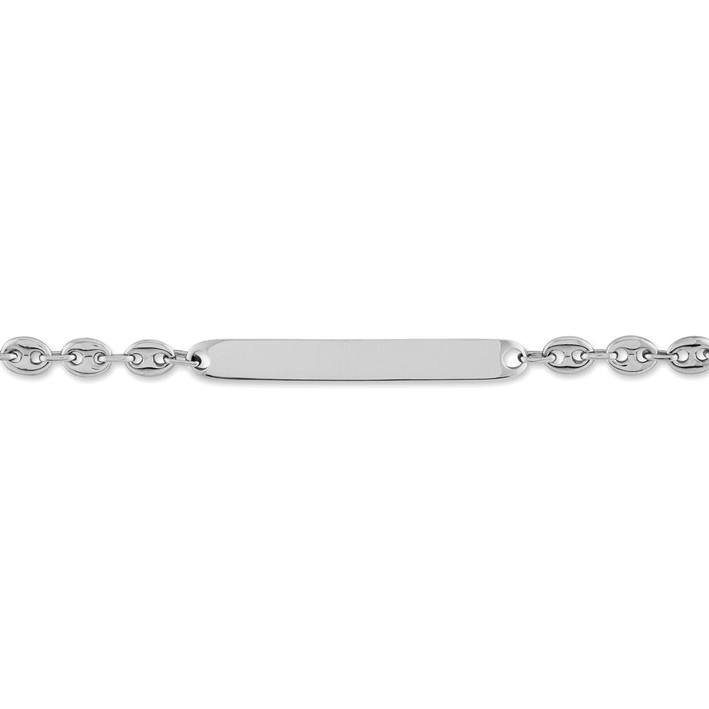 Bracelet Identité Caroline Maille Grain De Cafe Argent Blanc - Gourmettes Femme | Marc Orian