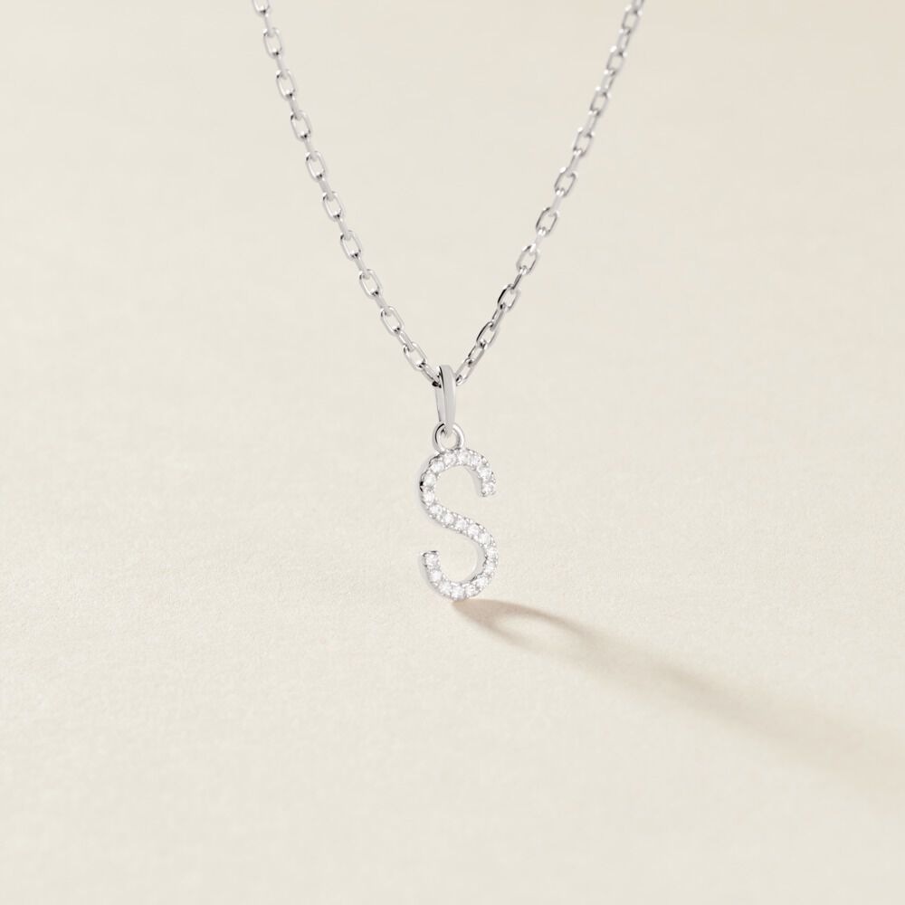 Pendentif Klementine Or Blanc Oxyde De Zirconium - Pendentifs Femme | Marc Orian