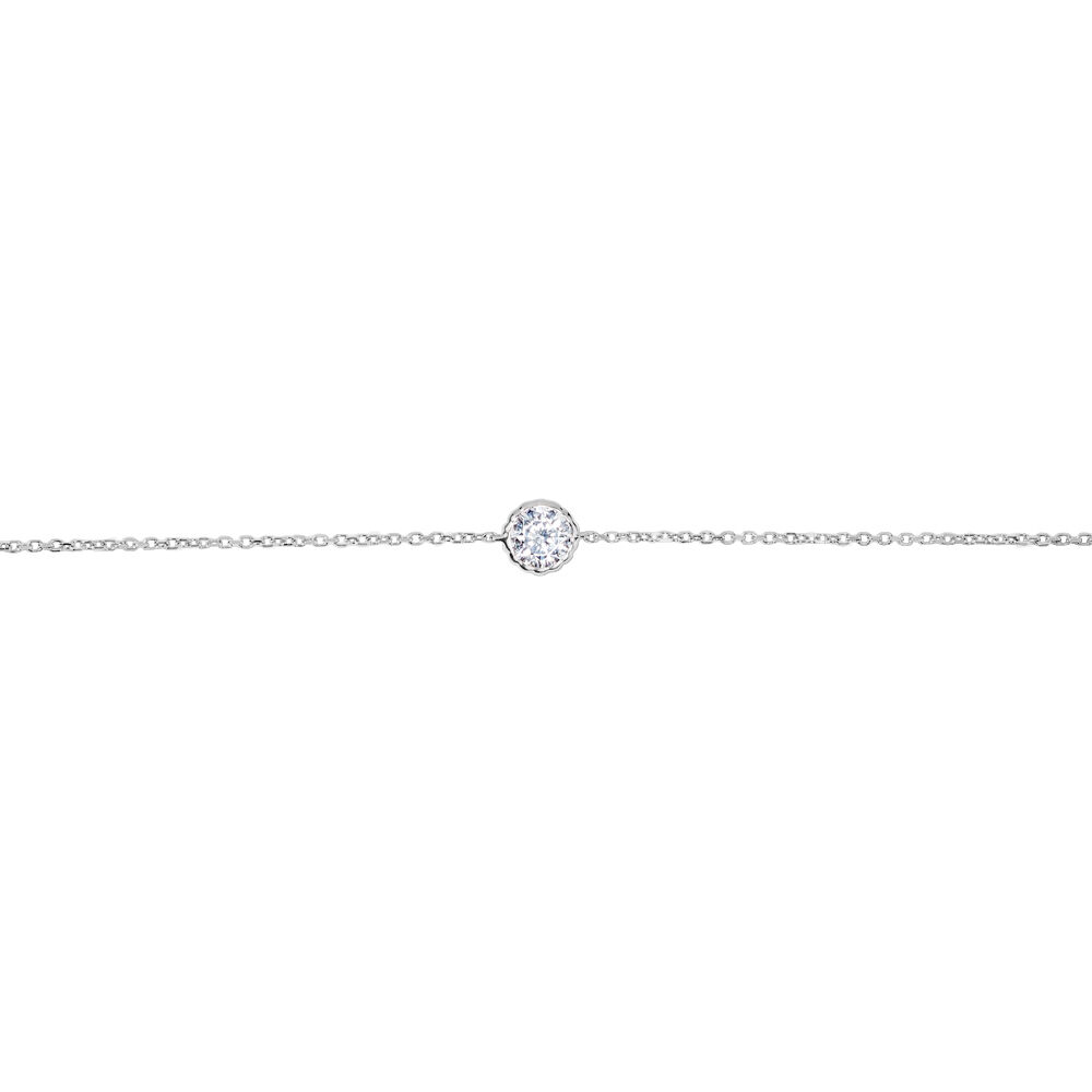 Bracelet Kadidia Or Blanc Oxyde De Zirconium - Bracelets chaînes Femme | Marc Orian