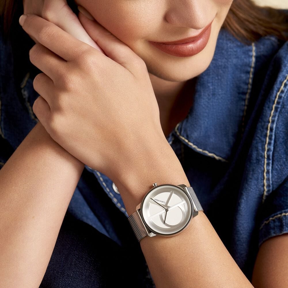 Montre Calvin Klein Iconic Mesh Argent - Montres étanches Femme | Marc Orian