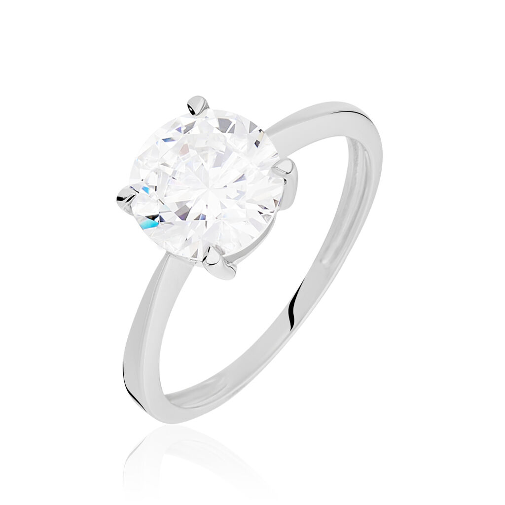 Bague Solitaire Abriel Or Blanc Oxyde De Zirconium - Bagues Solitaire Femme | Marc Orian