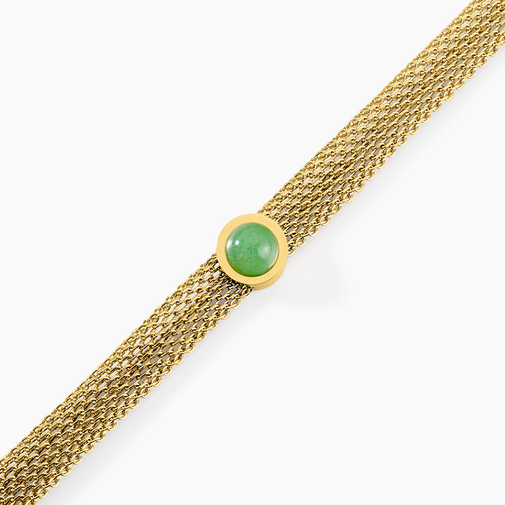 Bracelet V&eacute;ria Acier Jaune Aventurine - Bracelets cha&icirc;nes Femme | Marc Orian