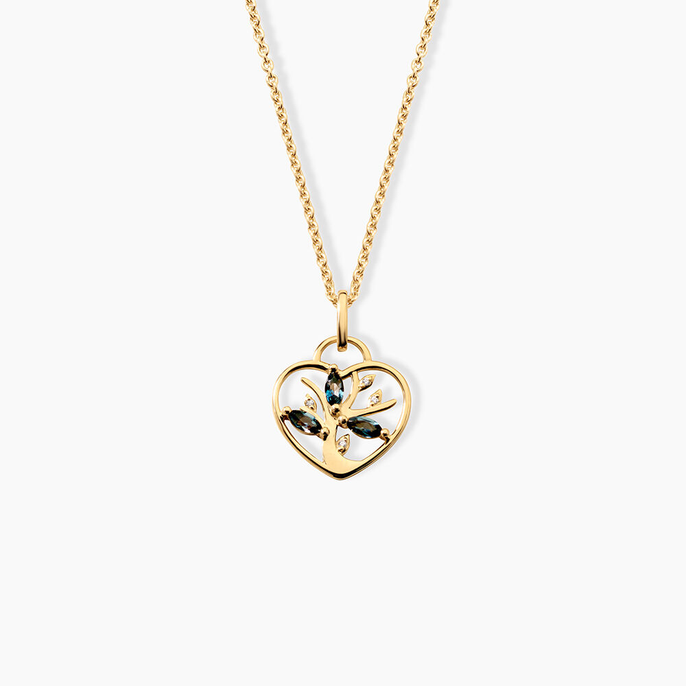 Pendentif Baylee Argent Dor&eacute; A L'Or 750/1000 Topaze Oxyde De Zirconium - Pendentifs Femme | Marc Orian