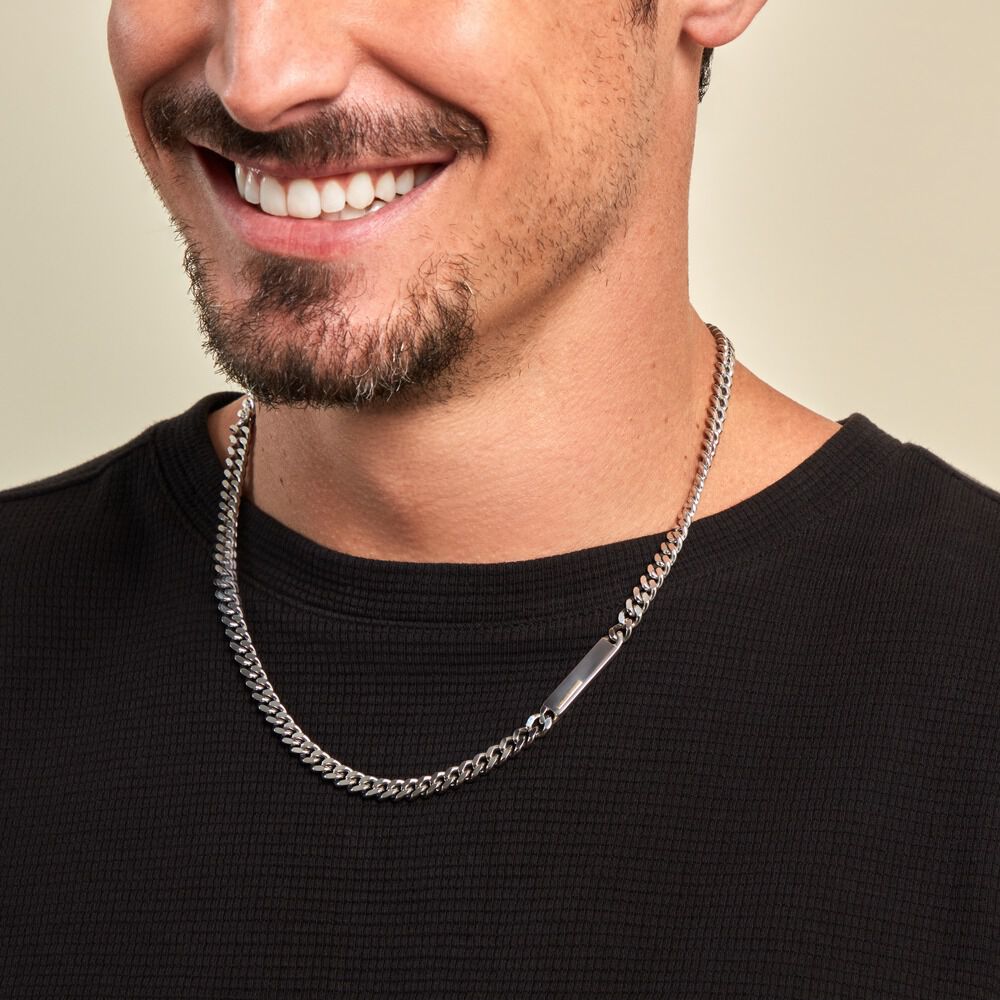 Collier Jourdan Olympe Acier Blanc - Colliers Homme | Marc Orian