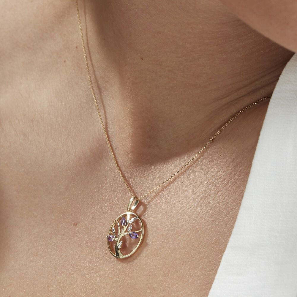 Pendentif Godolieba Or Jaune Amethyste Violet - Pendentifs Femme | Marc Orian