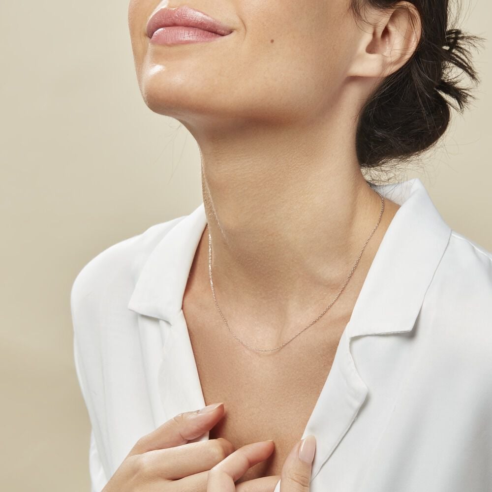 Chaîne Igoa Maille Forçat Diamantee Or Blanc - Chaines Femme | Marc Orian
