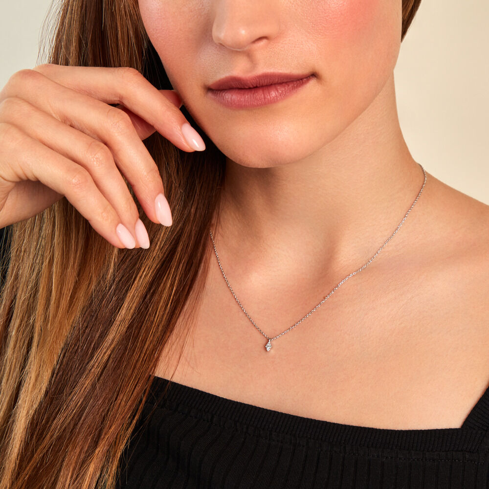 Collier Filipine Argent Blanc Diamant Synthétique - Colliers avec pierres Femme | Marc Orian