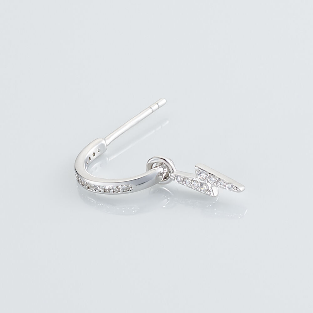 Cr&eacute;ole Unitaire Ancelin Rondes Argent Blanc Oxyde De Zirconium - Piercings d'oreilles Femme | Marc Orian