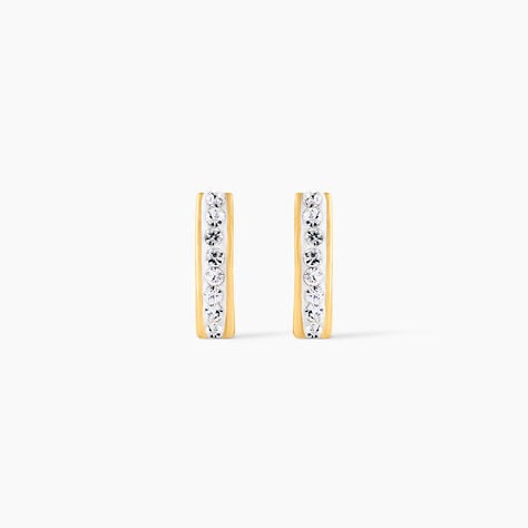 Boucles D'oreilles Puces Edme Barrettes Or Jaune Strass - Puces Femme | Marc Orian