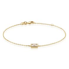 Bracelet Plaque Or Regan Oxyde De Zirconium - Bracelets chaînes Femme | Marc Orian