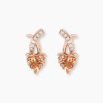 Boucles D'oreilles Puces Avalon Argent Rose Oxyde De Zirconium - Puces Femme | Marc Orian