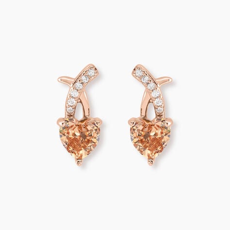 Boucles D'oreilles Puces Avalon Argent Rose Oxyde De Zirconium - Puces Femme | Marc Orian