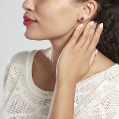 Boucles D'oreilles Puces Solene Argent Blanc Céramique - Clous d'oreilles Femme | Marc Orian