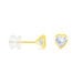 Boucles D'oreilles Puces Coeur Serti Clos Or Jaune Oxyde De Zirconium - Puces Femme | Marc Orian
