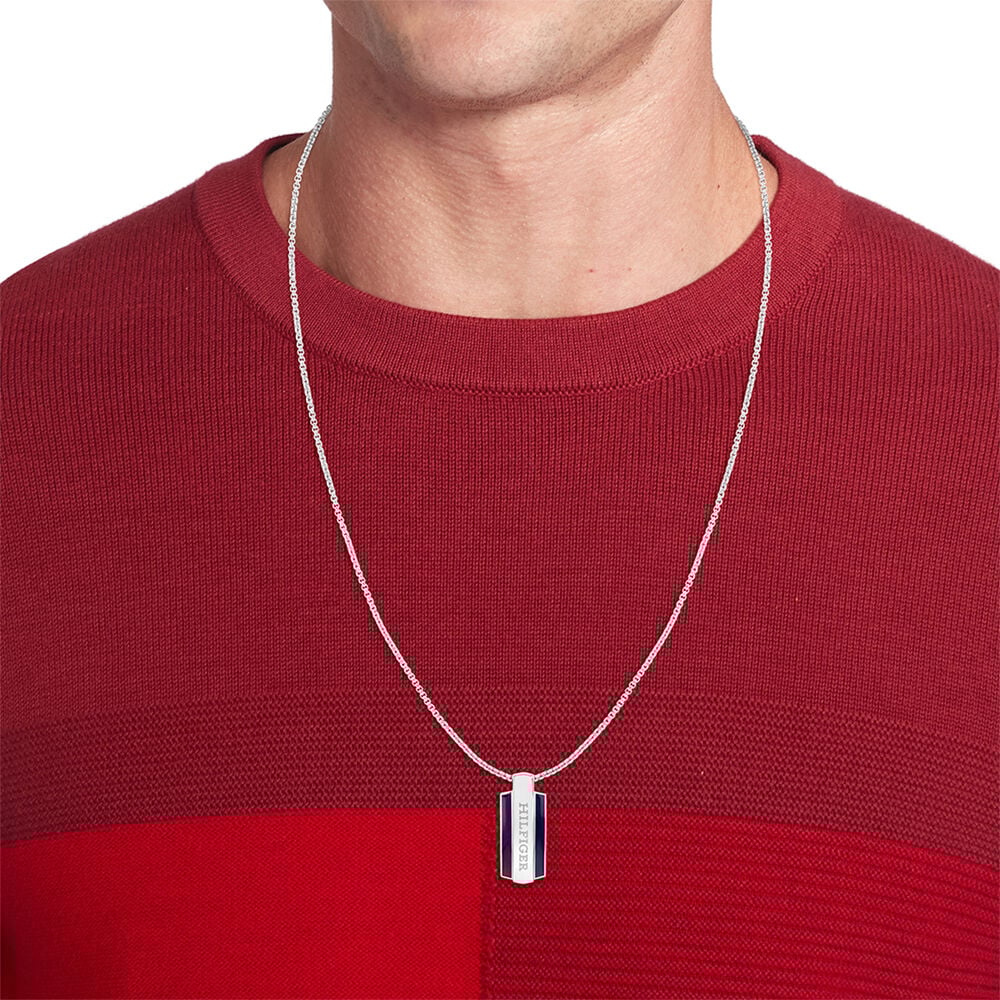 Collier Tommy Hilfiger Parker Acier Blanc - Colliers fantaisie Homme | Marc Orian