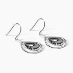 Boucles D'oreilles Pendantes Brewen Argent Blanc C&eacute;ramique Et Oxyde - Pendantes Femme | Marc Orian