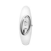 cadran argenté fond blanc bracelet résine blanc