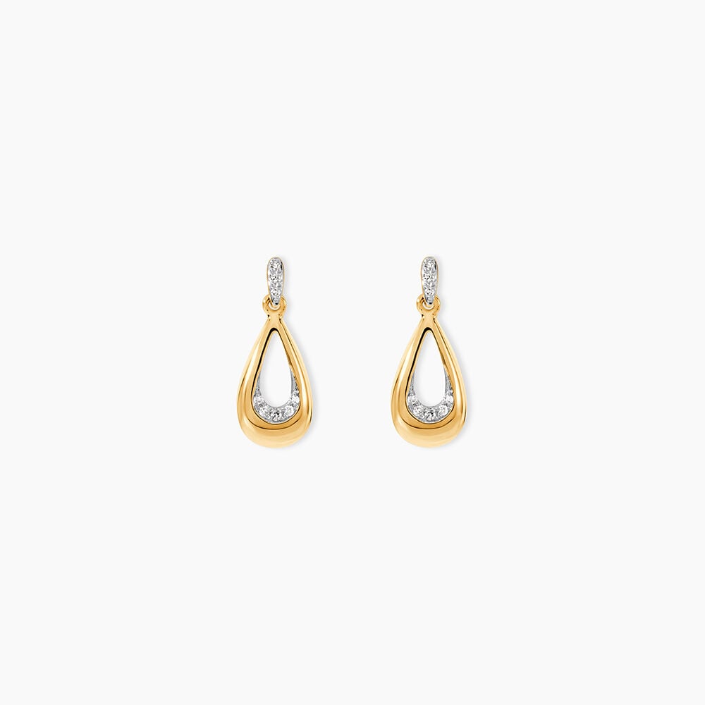 Boucles D'oreilles Puces Nirmala Or Jaune Diamant - Pendantes Femme | Marc Orian