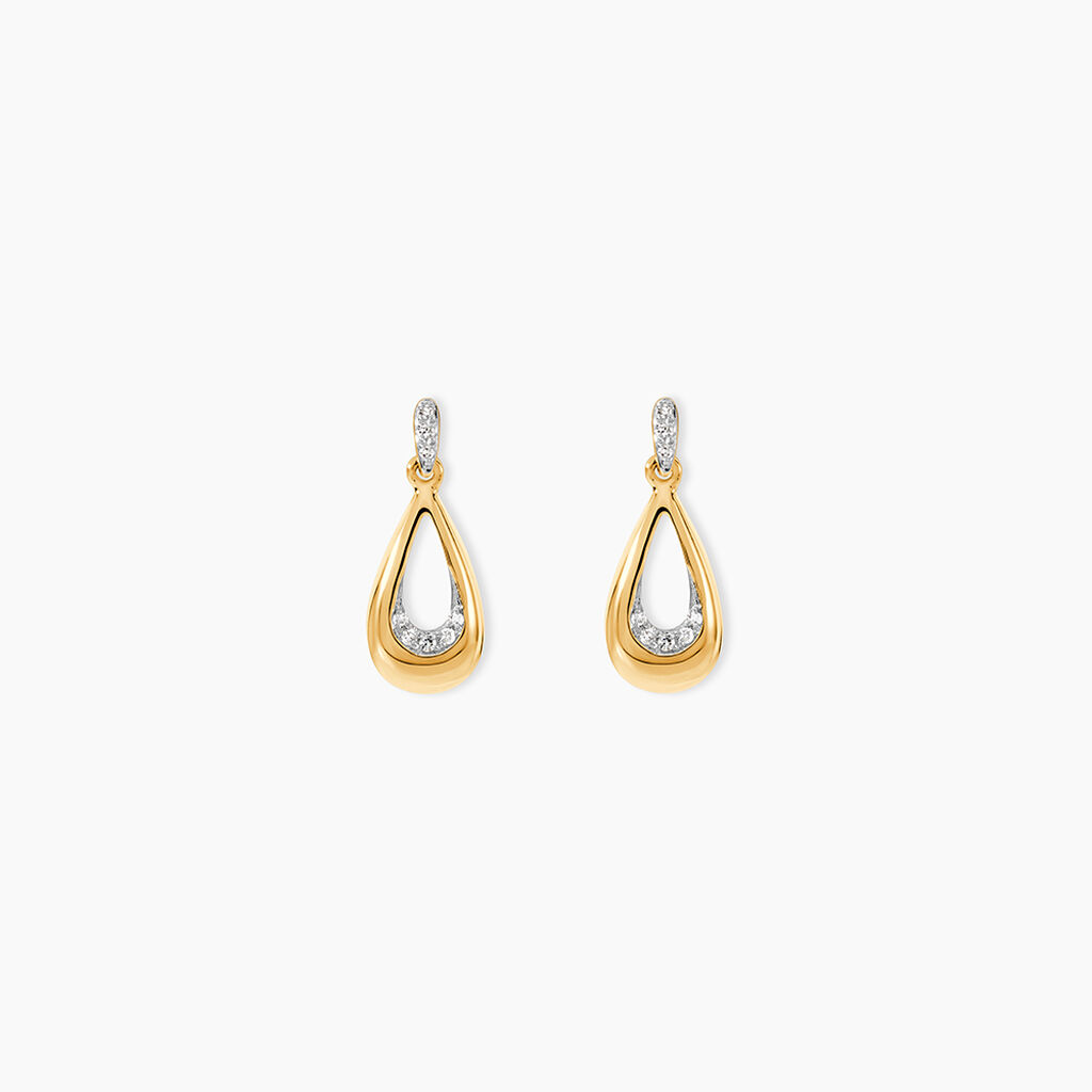 Boucles D'oreilles Puces Nirmala Or Jaune Diamant - Pendantes Femme | Marc Orian