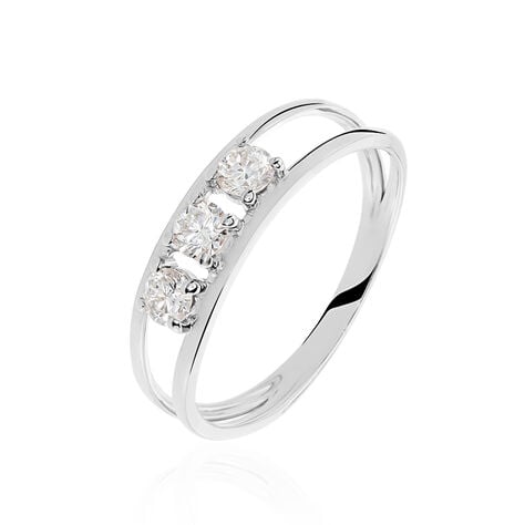 Bague Ludivine Or Blanc Oxyde De Zirconium - Bagues fiançailles Femme | Marc Orian