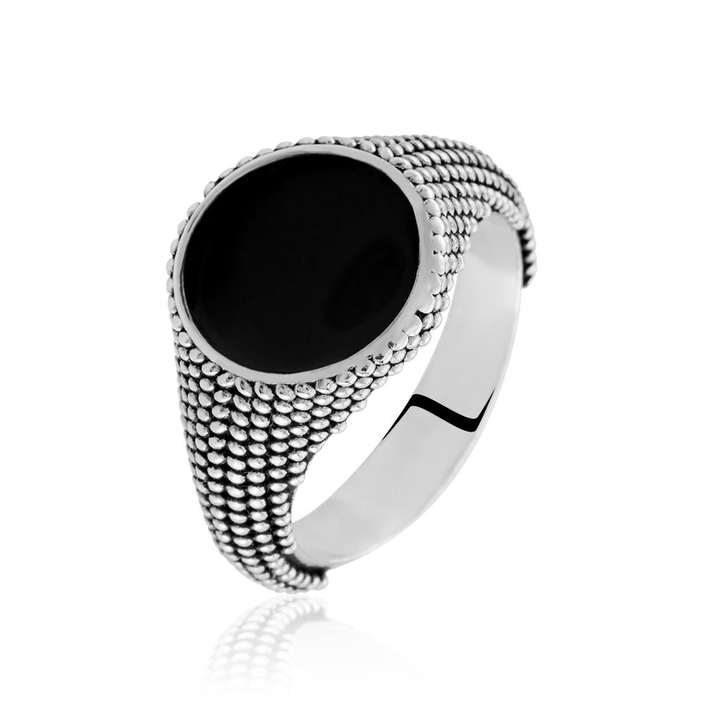 Bague Malek Argent Blanc - Bagues grosses Homme | Marc Orian