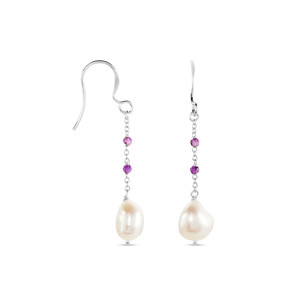 Boucles D'oreilles Pendantes Kerri Argent Blanc Perle De Culture - Pendantes Femme | Marc Orian