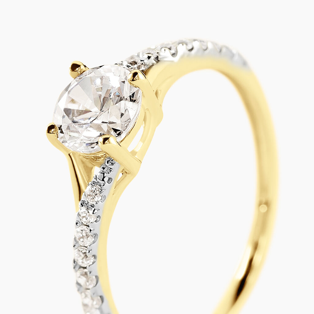 Bague Evita Or Jaune Oxyde De Zirconium - Bagues Solitaire Femme | Marc Orian