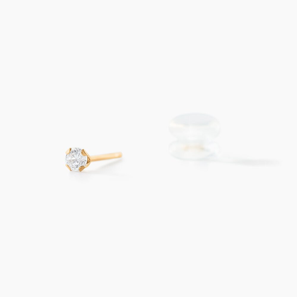 Boucles D'oreilles Puces Eddie Or Jaune Oxyde De Zirconium - Puces Femme | Marc Orian