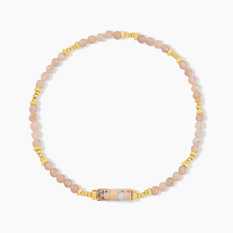 Bracelet Acier Jaune Pierre De Synthese Turquoise - Bracelets Elastique Femme | Marc Orian